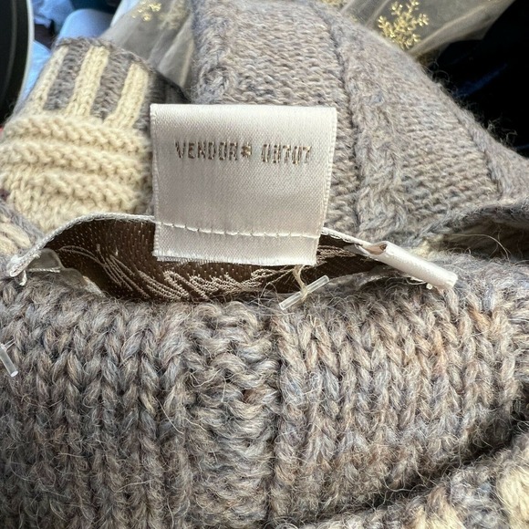 Vintage 80's Eddie Bauer All Week‎ Long 100% Wool Floral Cable Knit Cardigan XL - Picture 11 of 11